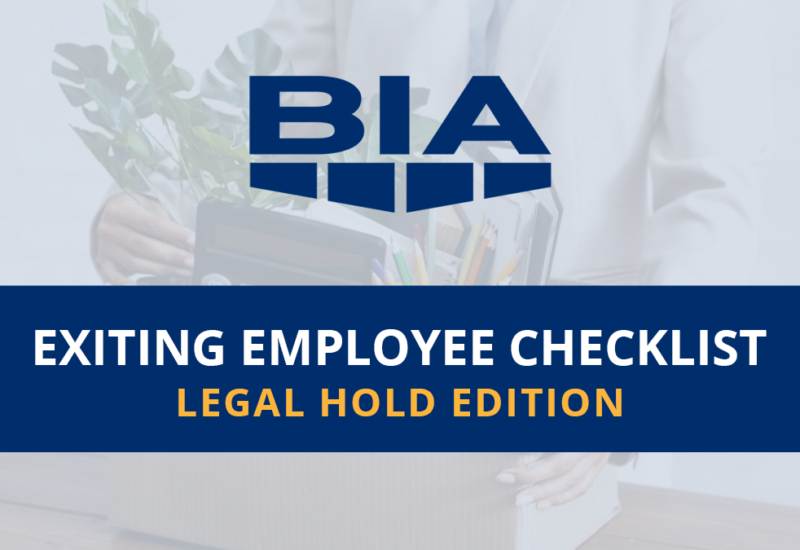 Exiting Employee Checklist - Legal Hold Edition