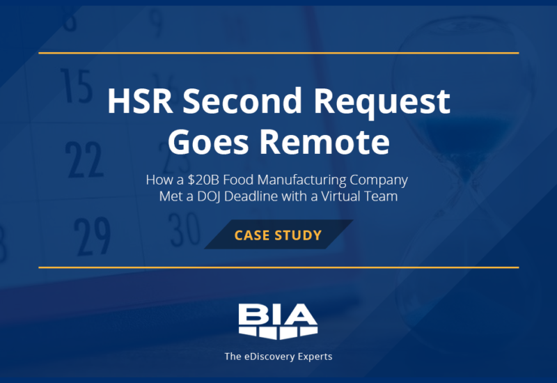 HSR Second Request Goes Remote (Case Study)