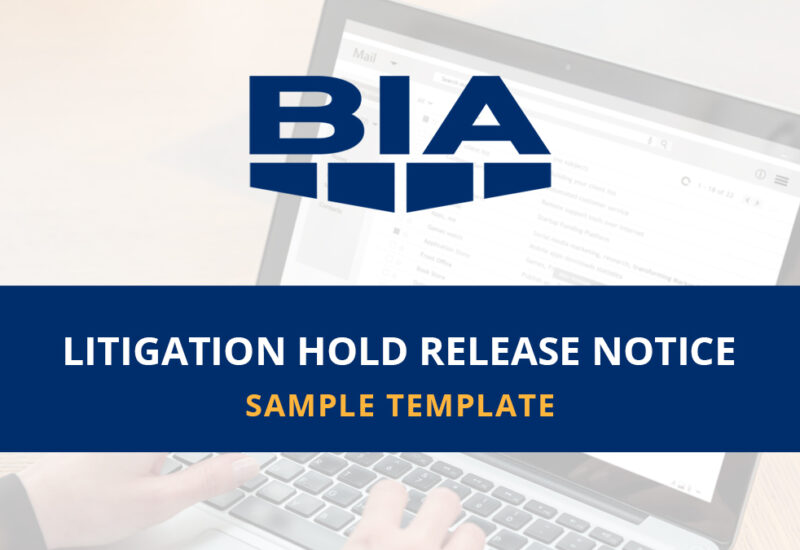 Litigation Hold Release Notice Template